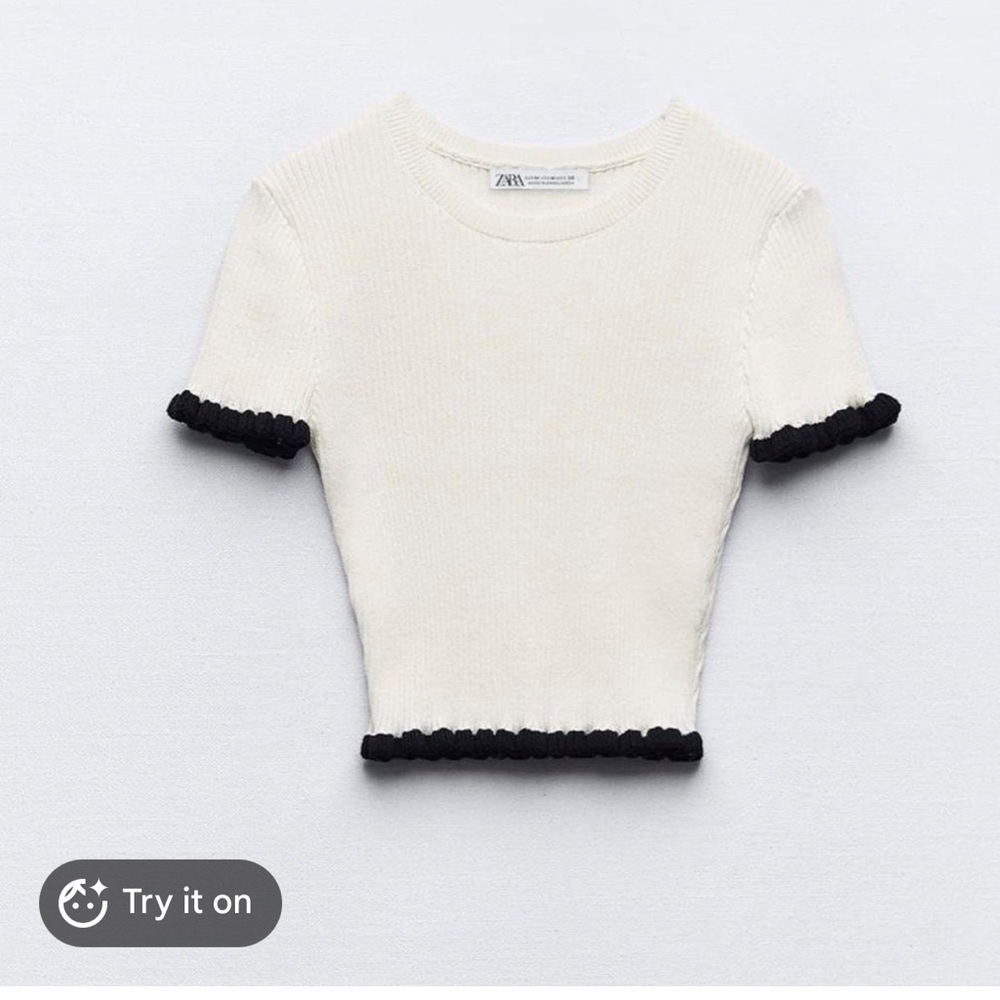 Zara Ruffled Ribbed Top